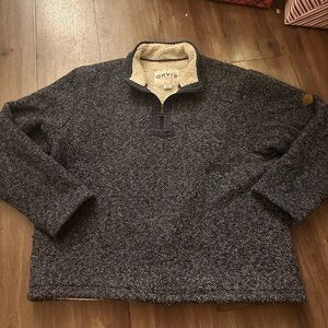 Orvis Men's Charcoal Zip-Up Sweater